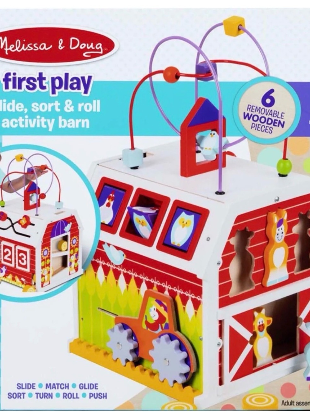 Melissa & Doug Wooden Activity Barn Toy – Like New (Missing Loose Shapes)